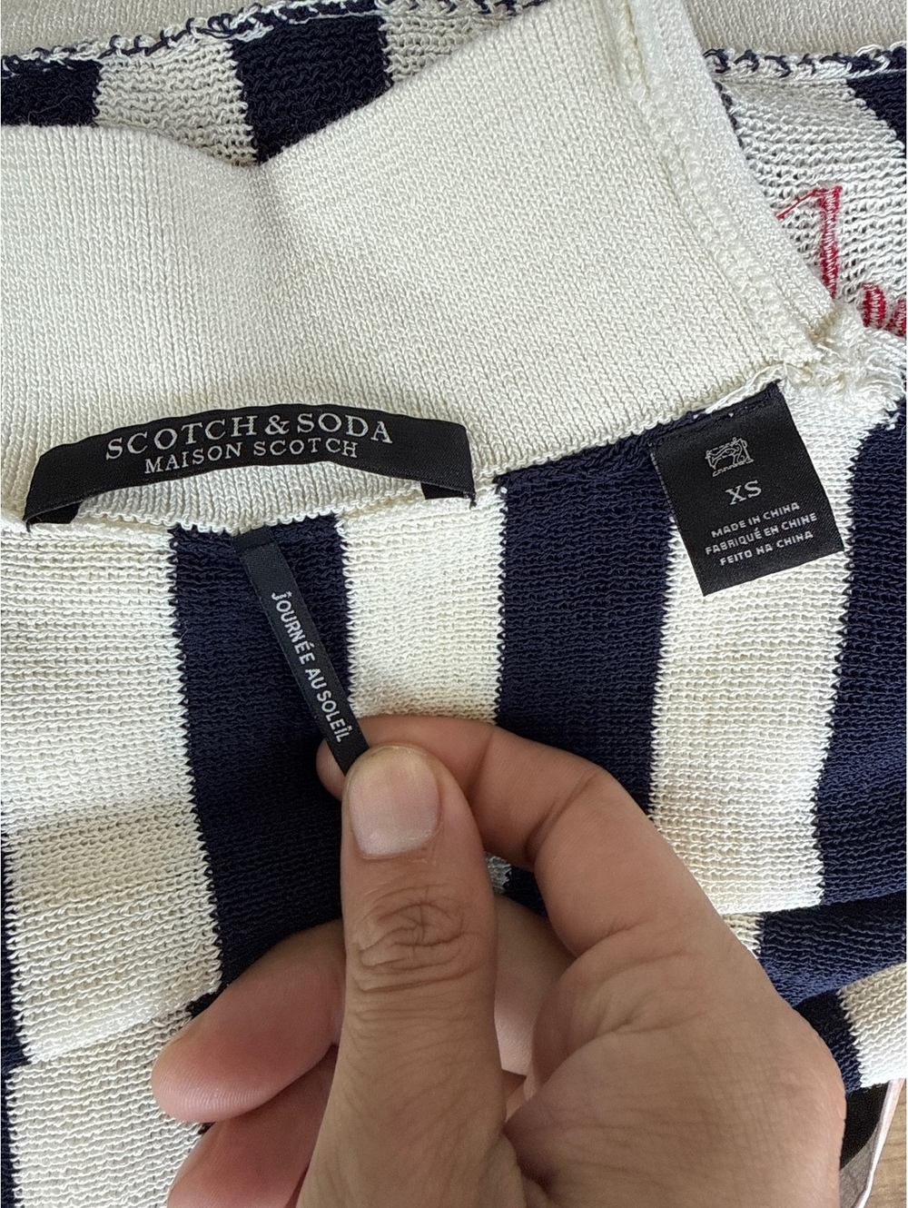 Scotch & Soda Maison Scotch Striped Knit Sweater Women's XS Mock Neck Cropped - Picture 2 of 6
